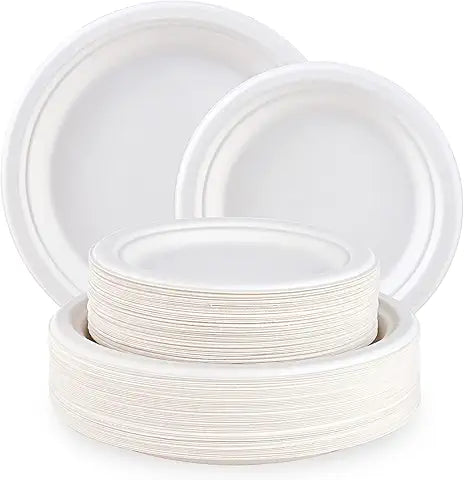 PFAS-Free Bagasse Round Paper Plate