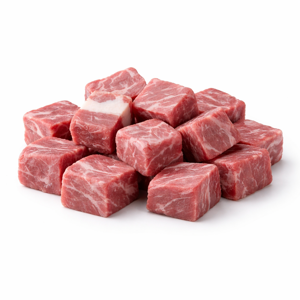 Frozen Halal Australian Baby Goat Bone-in Cubes (35lb/case)