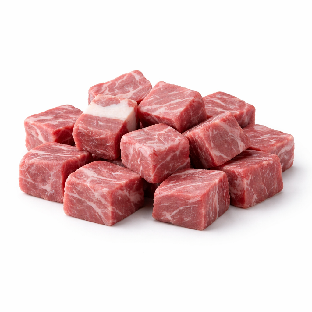 Frozen Halal Australian Baby Goat Bone-in Cubes (35lb/case)