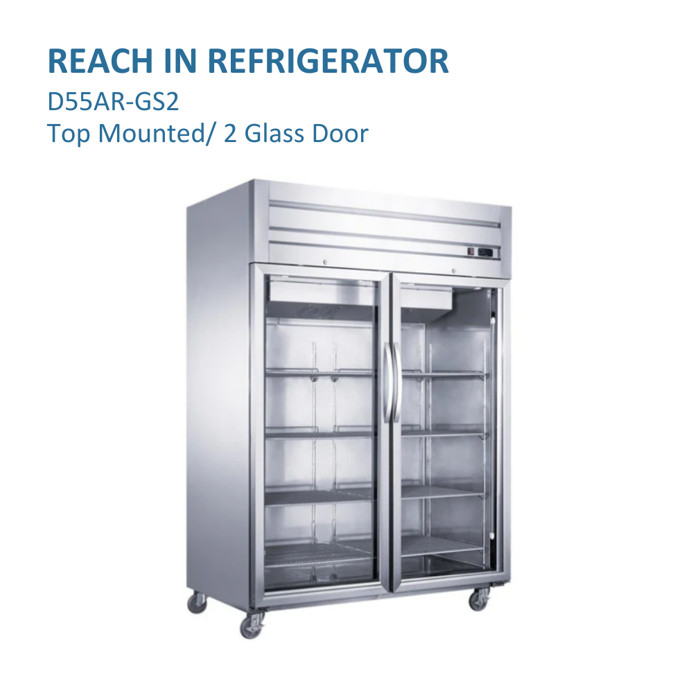 Dukers Refrigerator Reach-in Two-section #D55AR-GS2