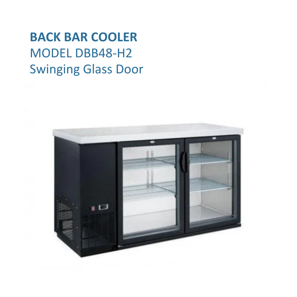 Dukers Refrigerated Back Bar Cooler Reach-in Two-section #DBB48-H2
