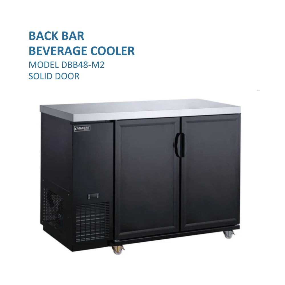 Dukers Refrigerated Back Bar Cooler Reach-in Two-section #DBB48-M2