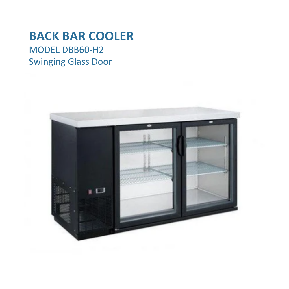 Dukers Refrigerated Back Bar Cooler Reach-in Two-section #DBB60-H2