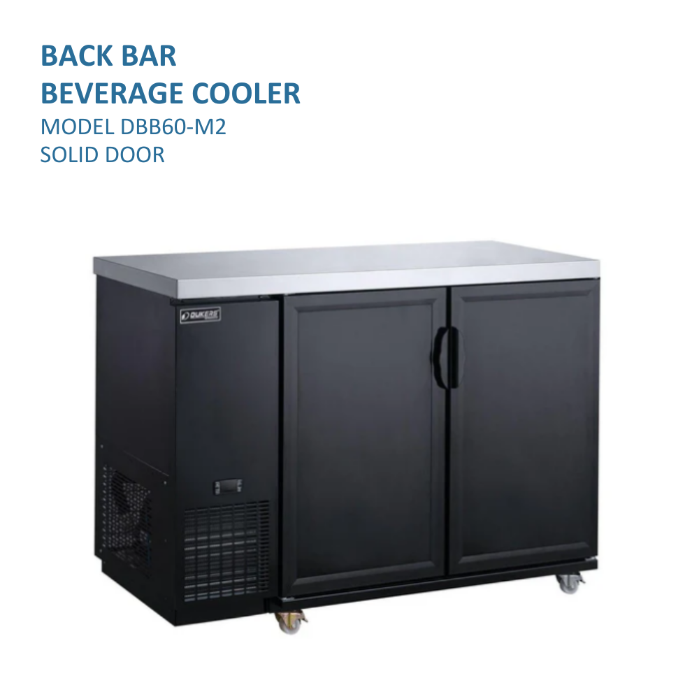 Dukers Refrigerated Back Bar Cooler Reach-in Two-section #DBB60-M2