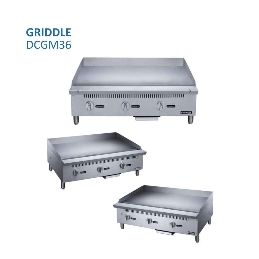 Dukers 36 in. W Griddle with 3 Burners #DCGM36