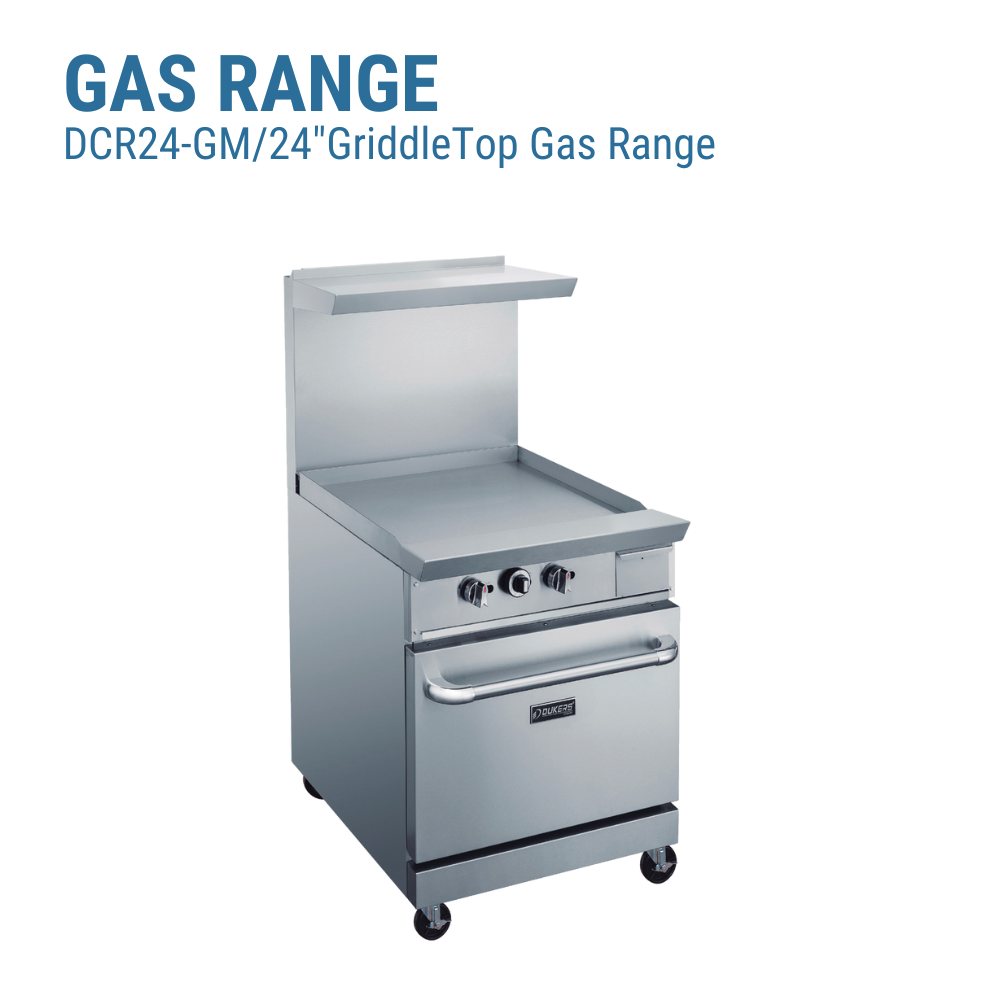 Dukers Gas Range 24"W Stainless Steel Exterior Including Front #DCR24-GM