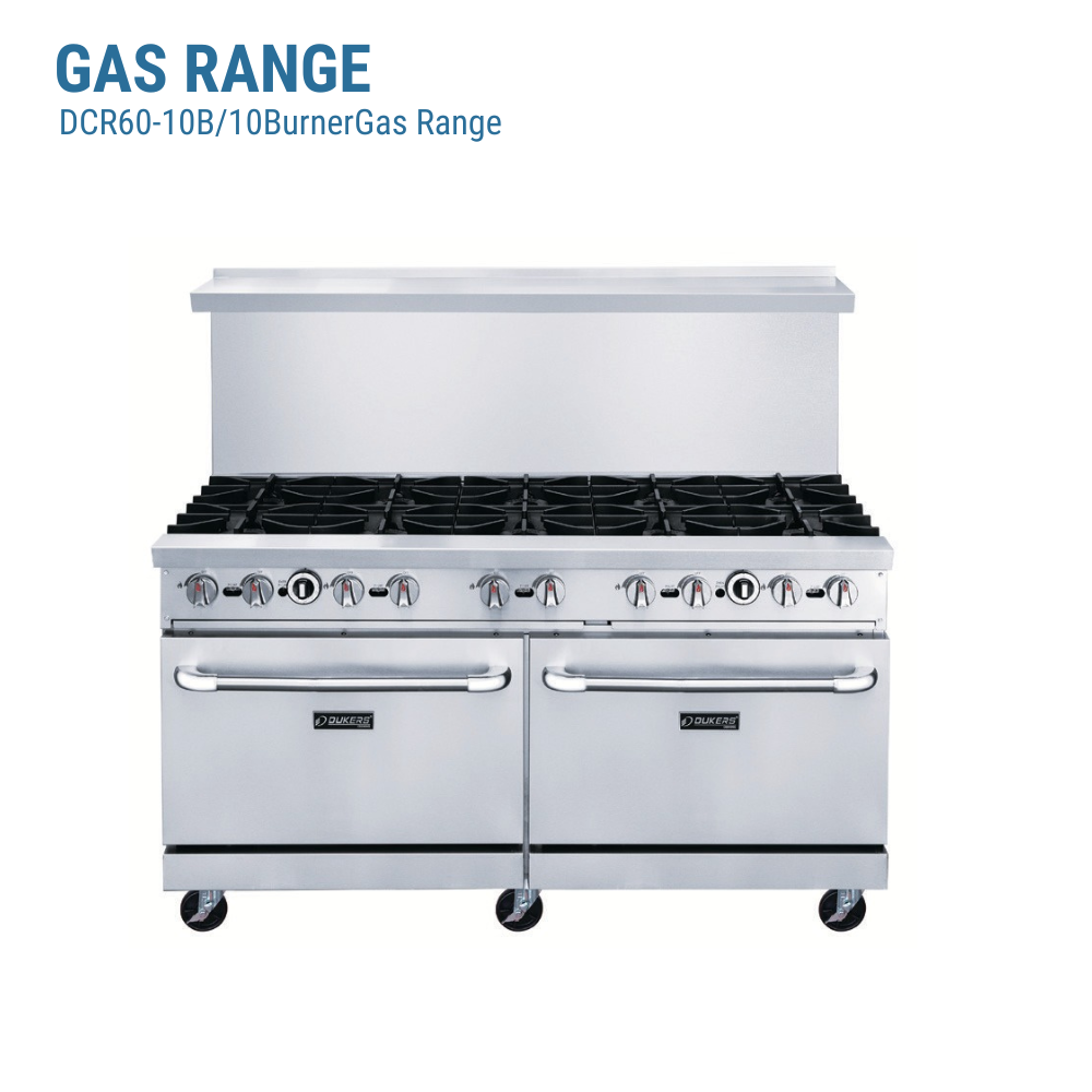 Dukers Gas Range 60"W 10 Burners #DCR60-10B