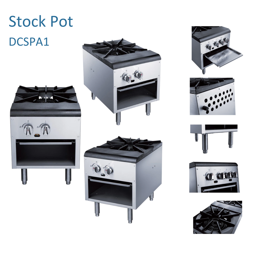 Dukers Stock Pot Range Gas 18"W X 24-1/4"D X 22-3/4"H #DCSPA1