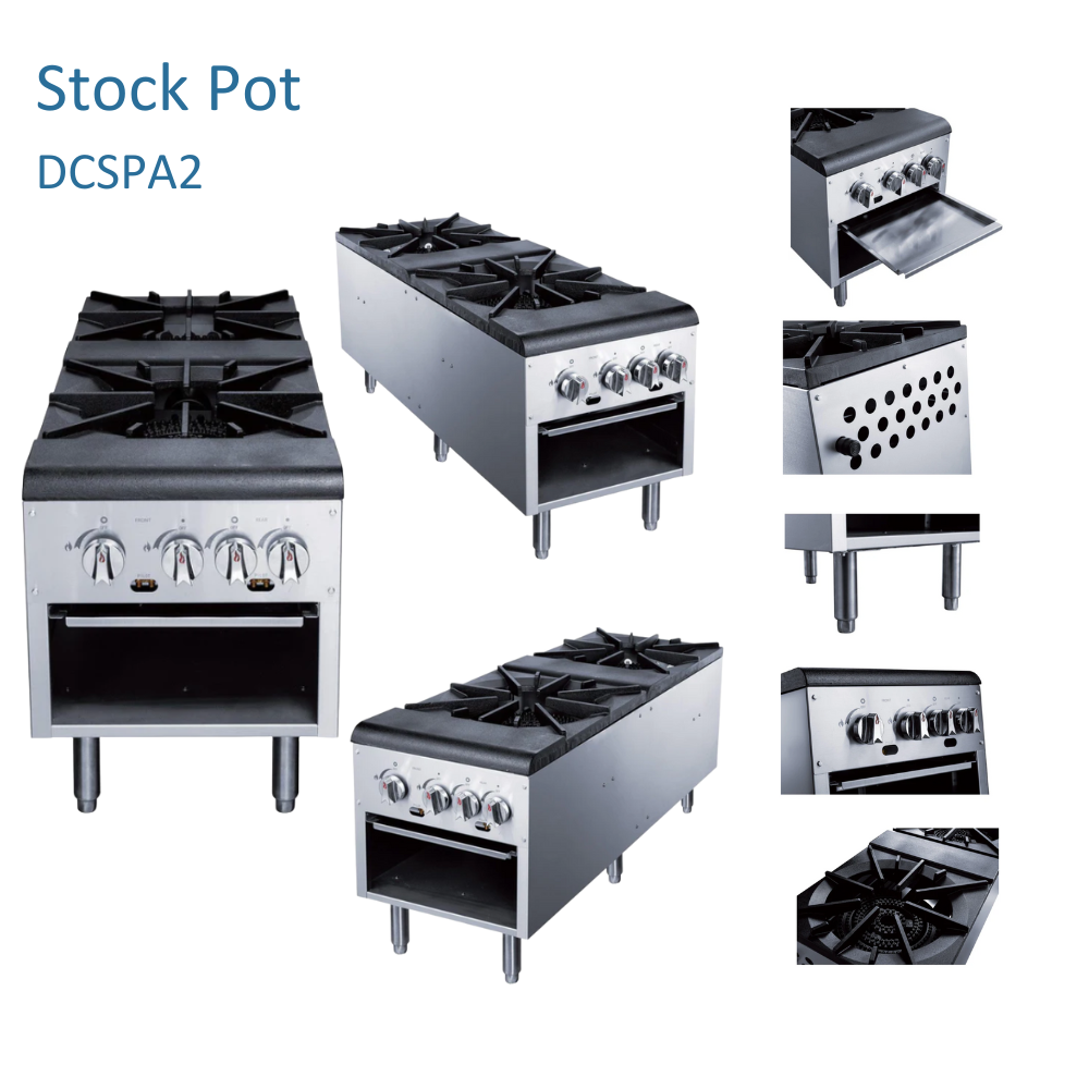 Dukers Stock Pot Range Gas 18"W X 42-1/4"D X 22-3/4"H #DCSPA2