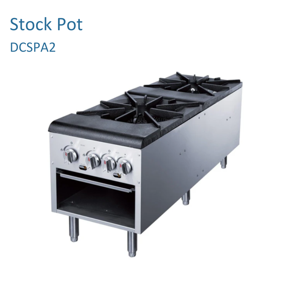 Dukers Stock Pot Range Gas 18"W X 42-1/4"D X 22-3/4"H #DCSPA2