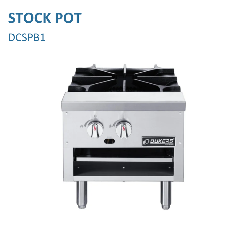Dukers Stock Pot Range Gas (1) Heavy Duty Cast Iron 3-ring Burner #DCSPB1