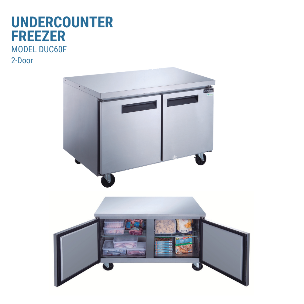 Dukers Undercounter Freezer Reach-in Two-section #DUC60F