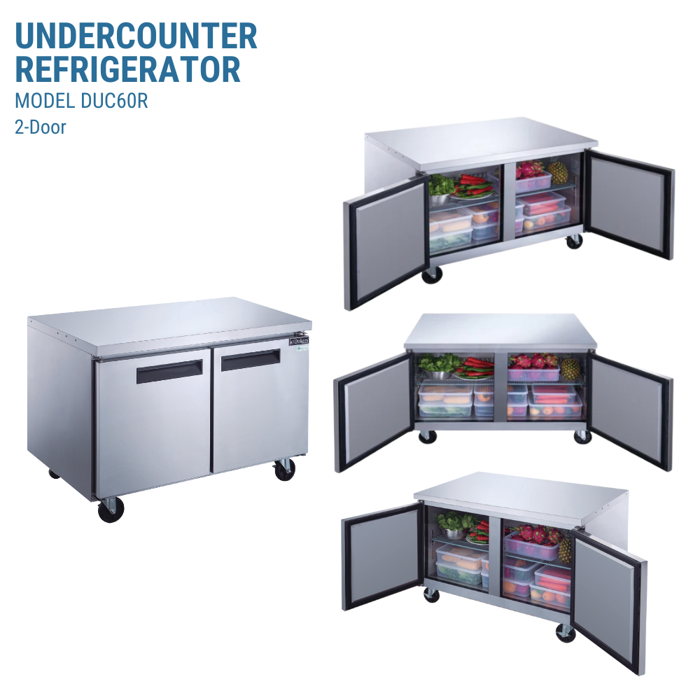 Dukers Undercounter Refrigerator Reach-in Two-section #DUC60R