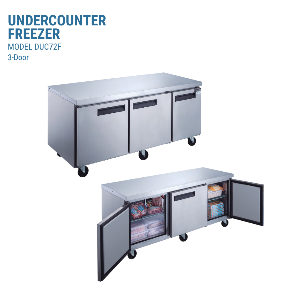 Dukers Undercounter Freezer Reach-in Three-section #DUC72F