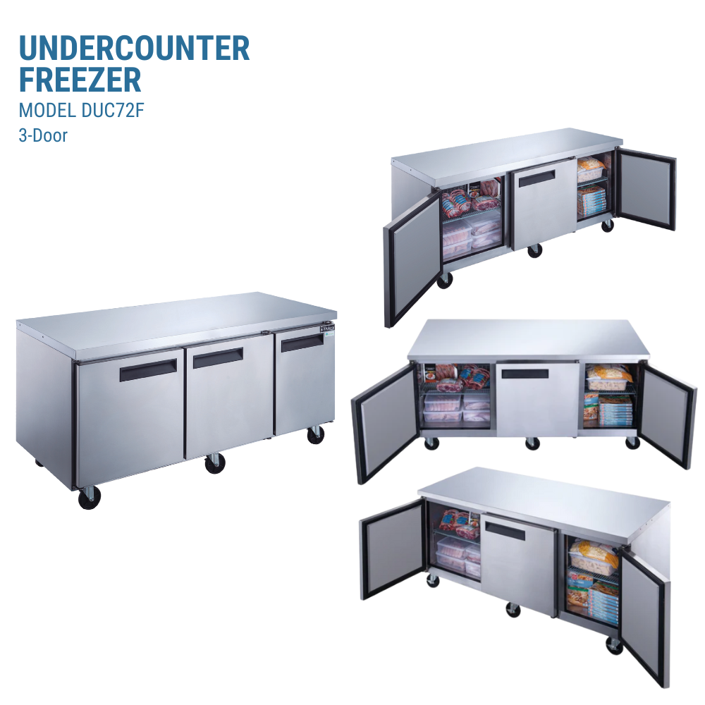 Dukers Undercounter Freezer Reach-in Three-section #DUC72F