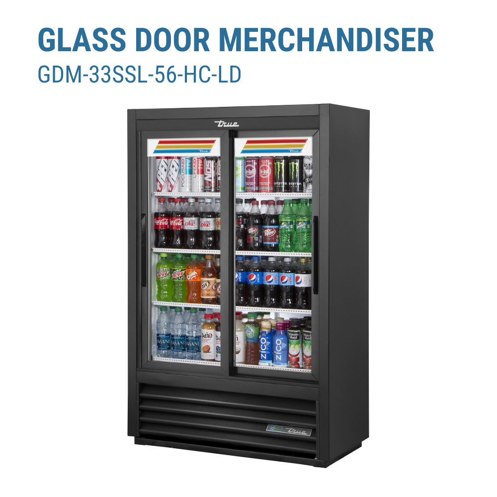 True Refrigeration Convenience Store Cooler Two-section  #GDM-33SSL-56-HC-LD