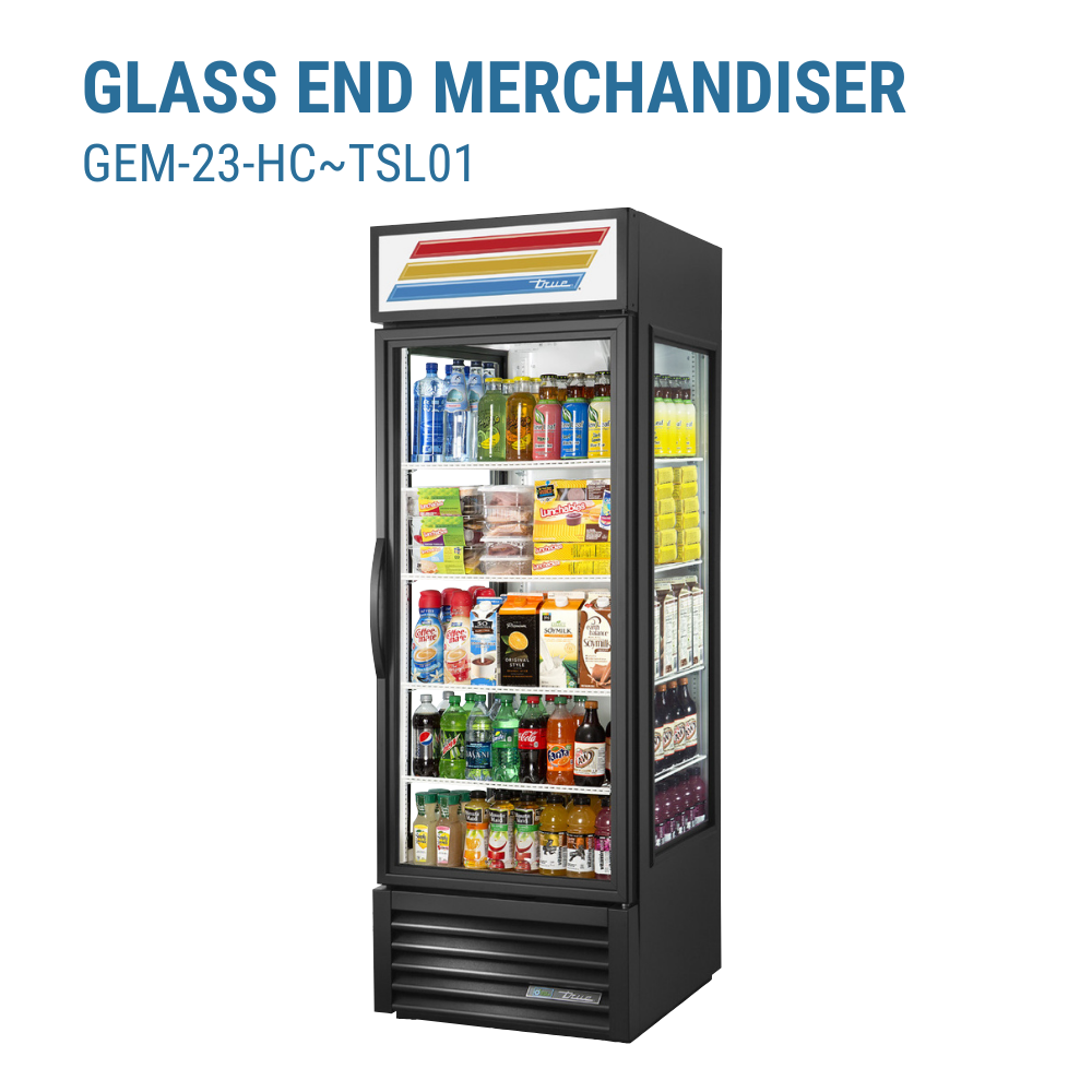 True Refrigeration WH Glass End Merchandiser One-section #GEM-23-HC~TSL01