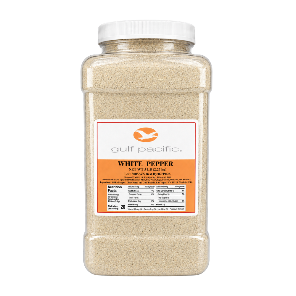 Gulf Pacific White Pepper Powder (5lb/bottle)