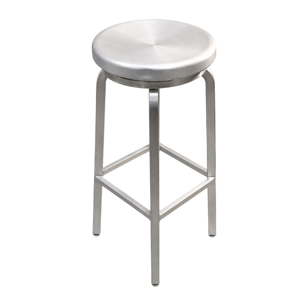 18" Swivel Aluminum Barstool - Glossy Finish