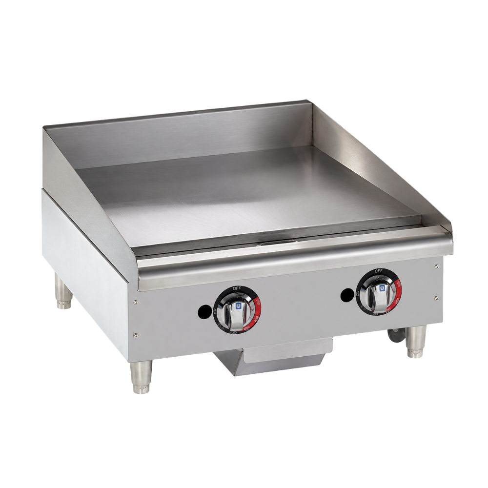 Star-Max® 624TF Gas Griddle – 24″ Wide – Embedded Modulating Thermostat (Polished Steel) – Natural Gas, 56600 Total BTUs