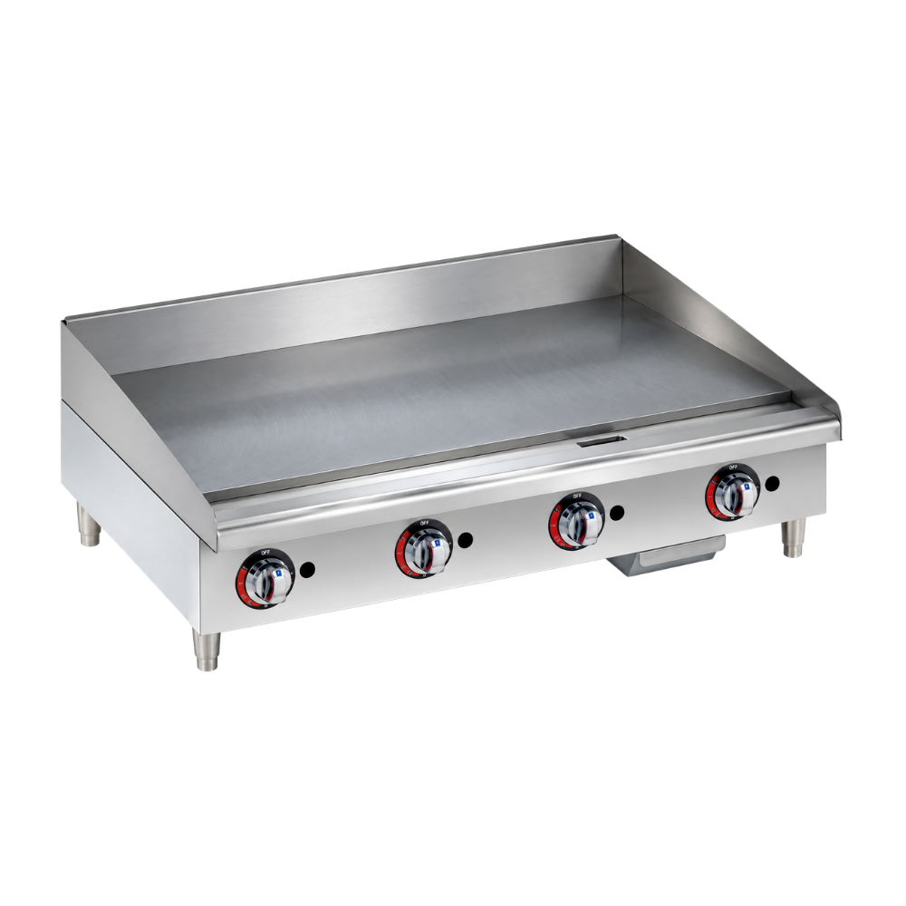 Star-Max® 648TF Natural Gas Griddle – 48″ Wide – Embedded Modulating Thermostat (Polished Steel) – Natural Gas, 113200 Total BTUs