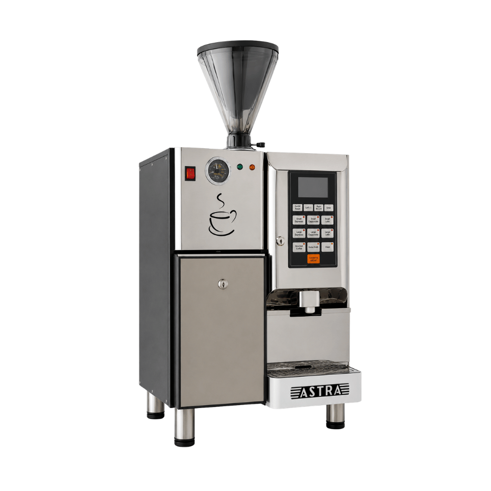 Astra Super Automatic Espresso Machine, 1-Step Double Hopper 220V