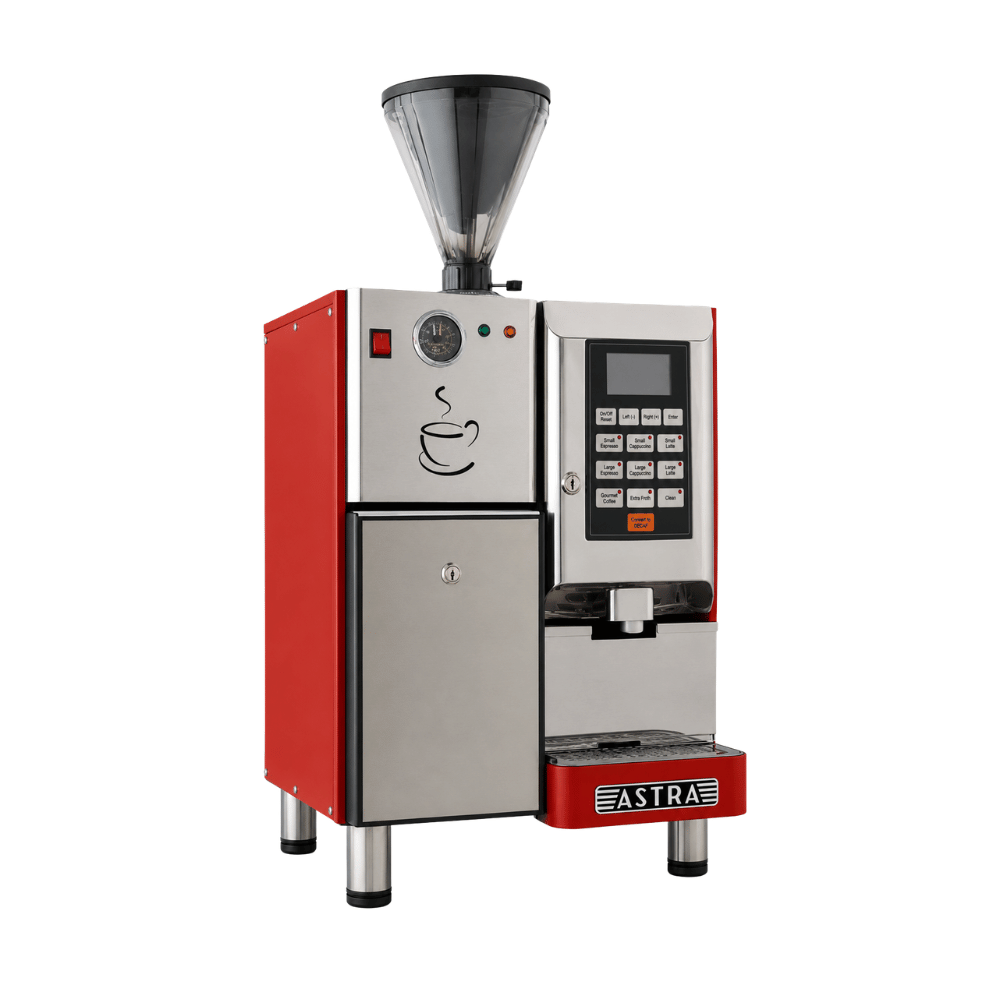 Astra Super Automatic Espresso Machine, 1-Step Double Hopper 220V