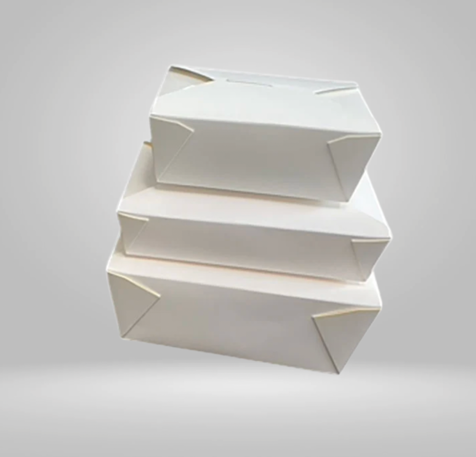 White Kraft Paper Take-out Box