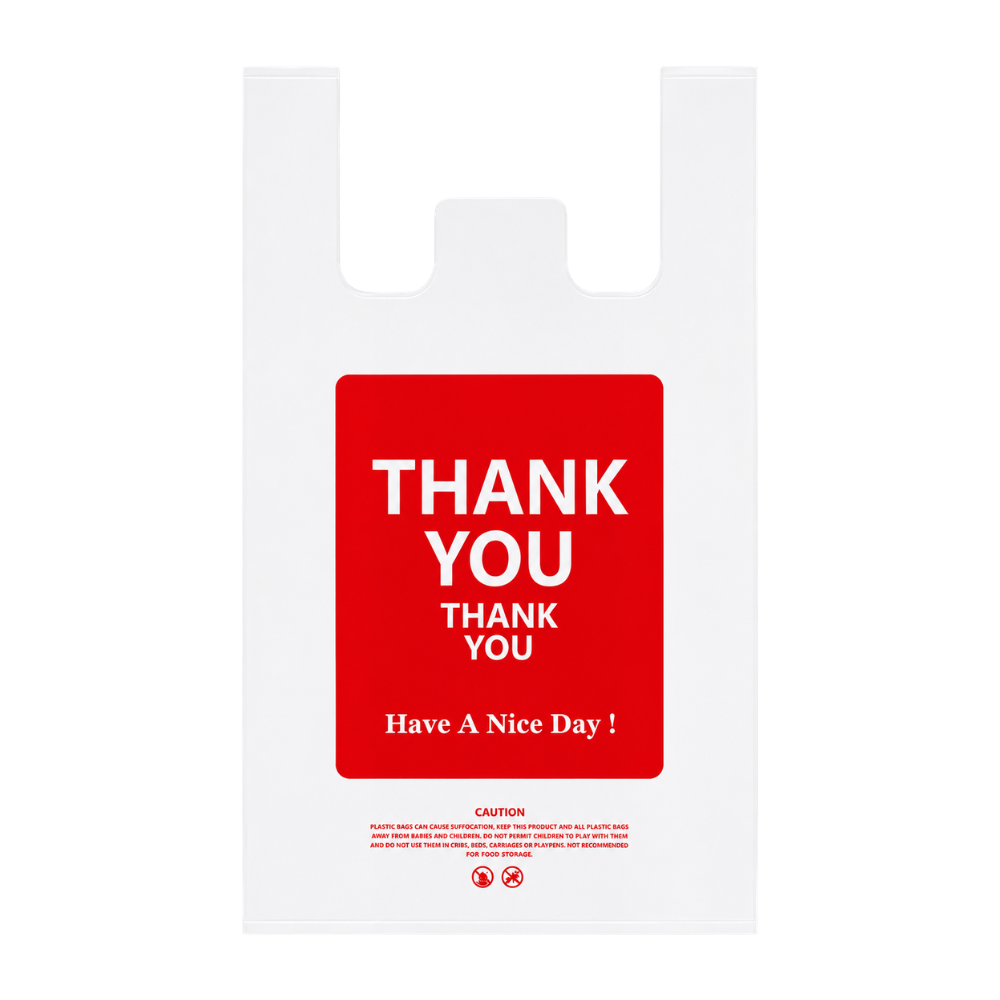 Single-Use Thank You T-shirt Bags [Sold per Pallet]