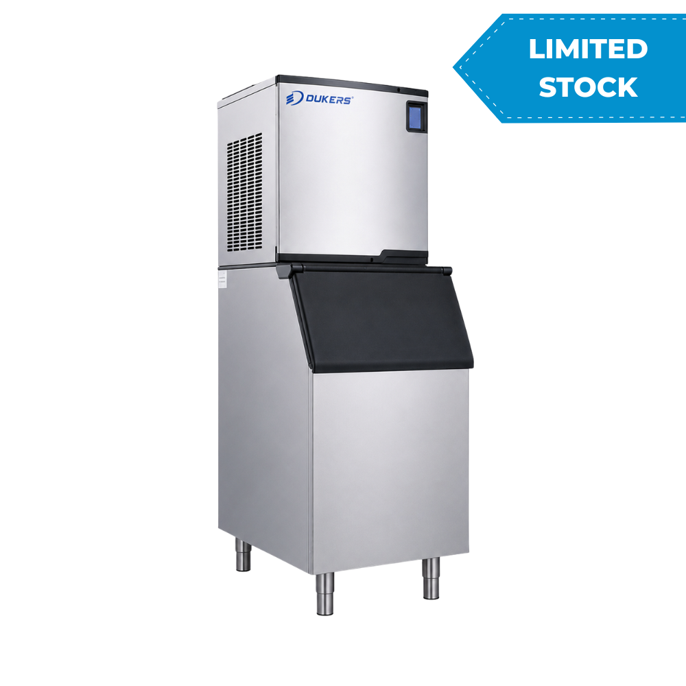 Dukers Commercial Ice Machine With 352 lb Storage Bin – 496 lb Daily Production