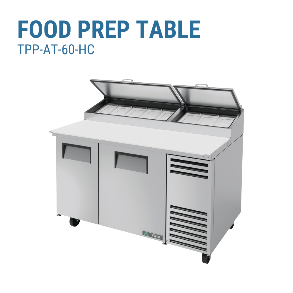True Refrigeration Pizza Prep 33 41°F Pan Rail Stainless Steel Cover #TPP-AT-60-HC