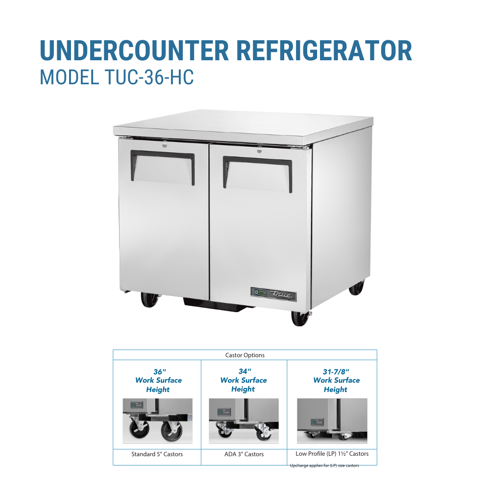 True Refrigeration Undercounter Refrigerator 33 38°F #TUC-36-HC