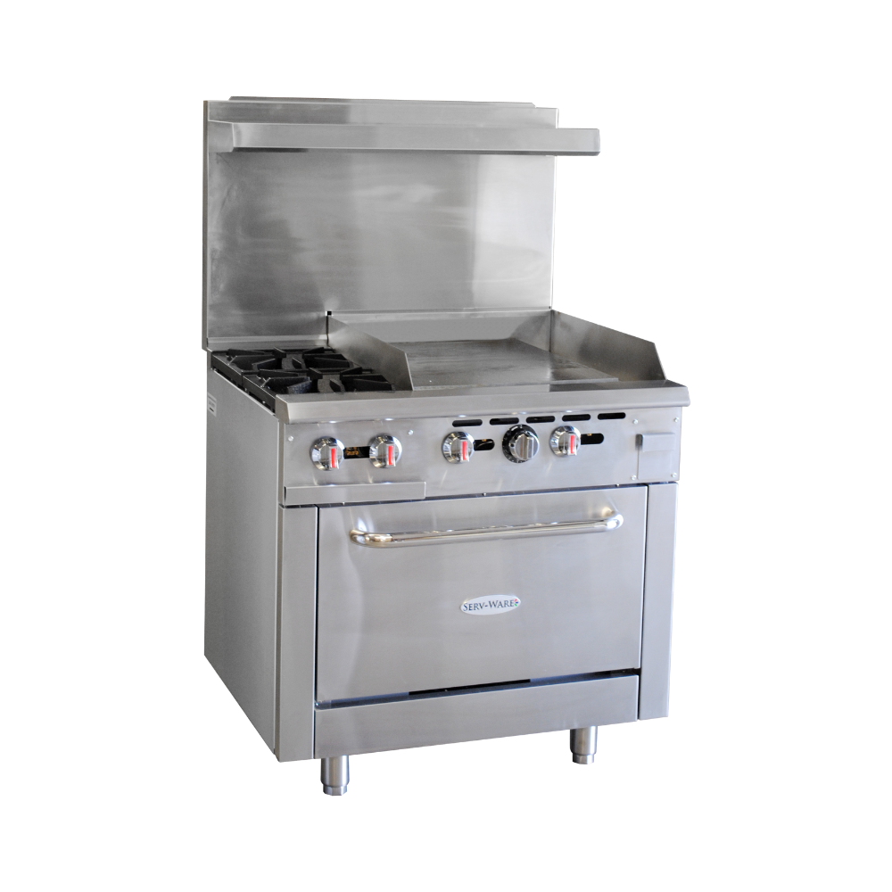 ServWare Range With Open Burners & Griddle