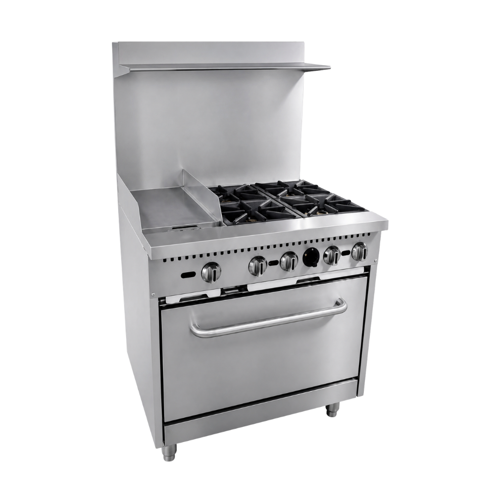 ServWare Range With Open Burners & Griddle