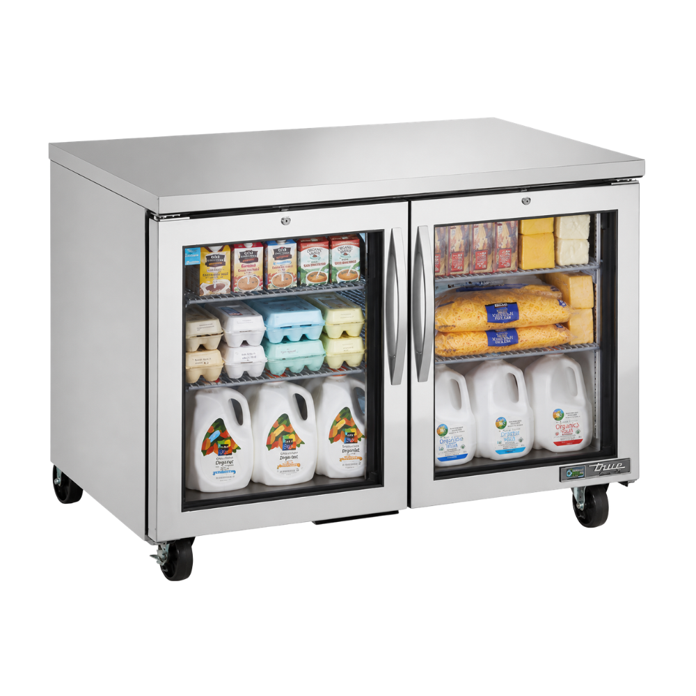 True Undercounters - Glass Door Refrigerator with Hydrocarbon Refrigerant