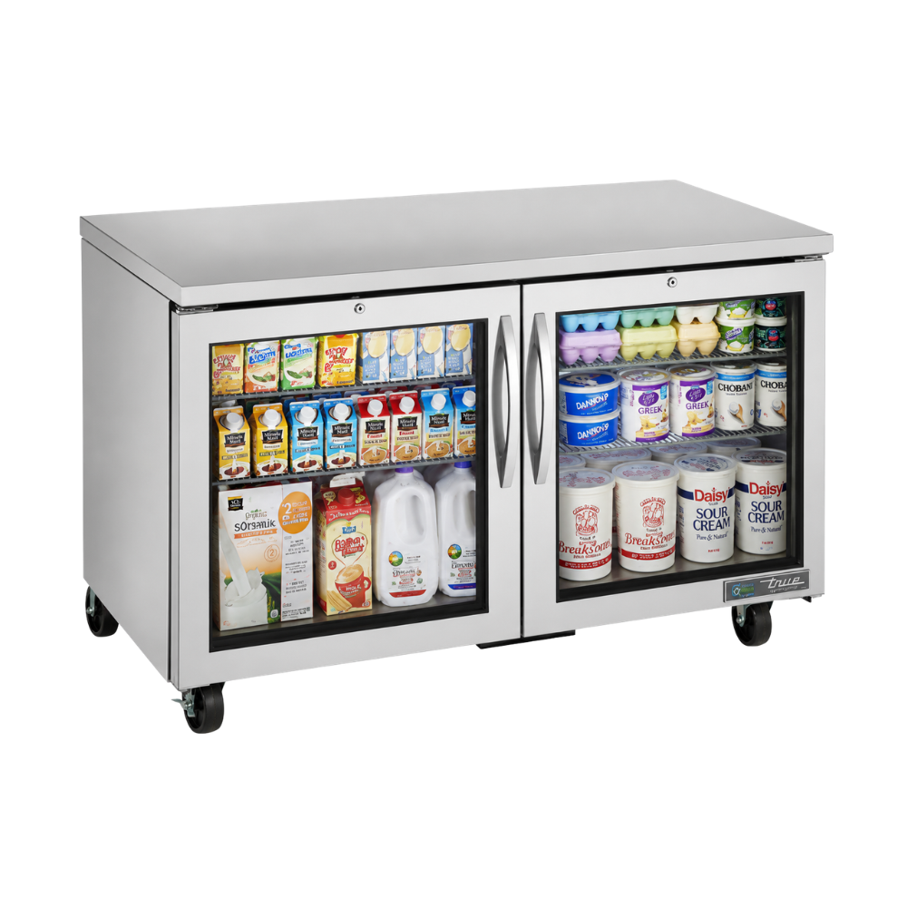 True Undercounters - Glass Door Refrigerator with Hydrocarbon Refrigerant