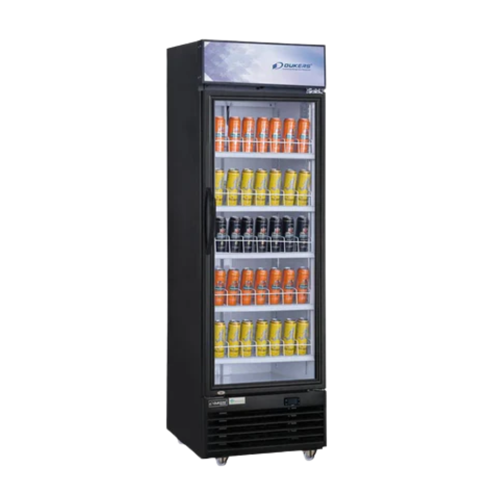 Dukers Commercial Single Glass Swing Door Merchandiser Refrigerator