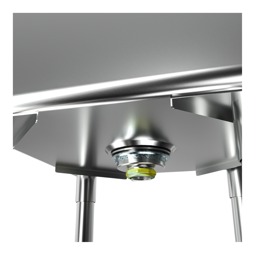 BK Resources 1 Compartment Sink - Double Drainboard (Galvanized)