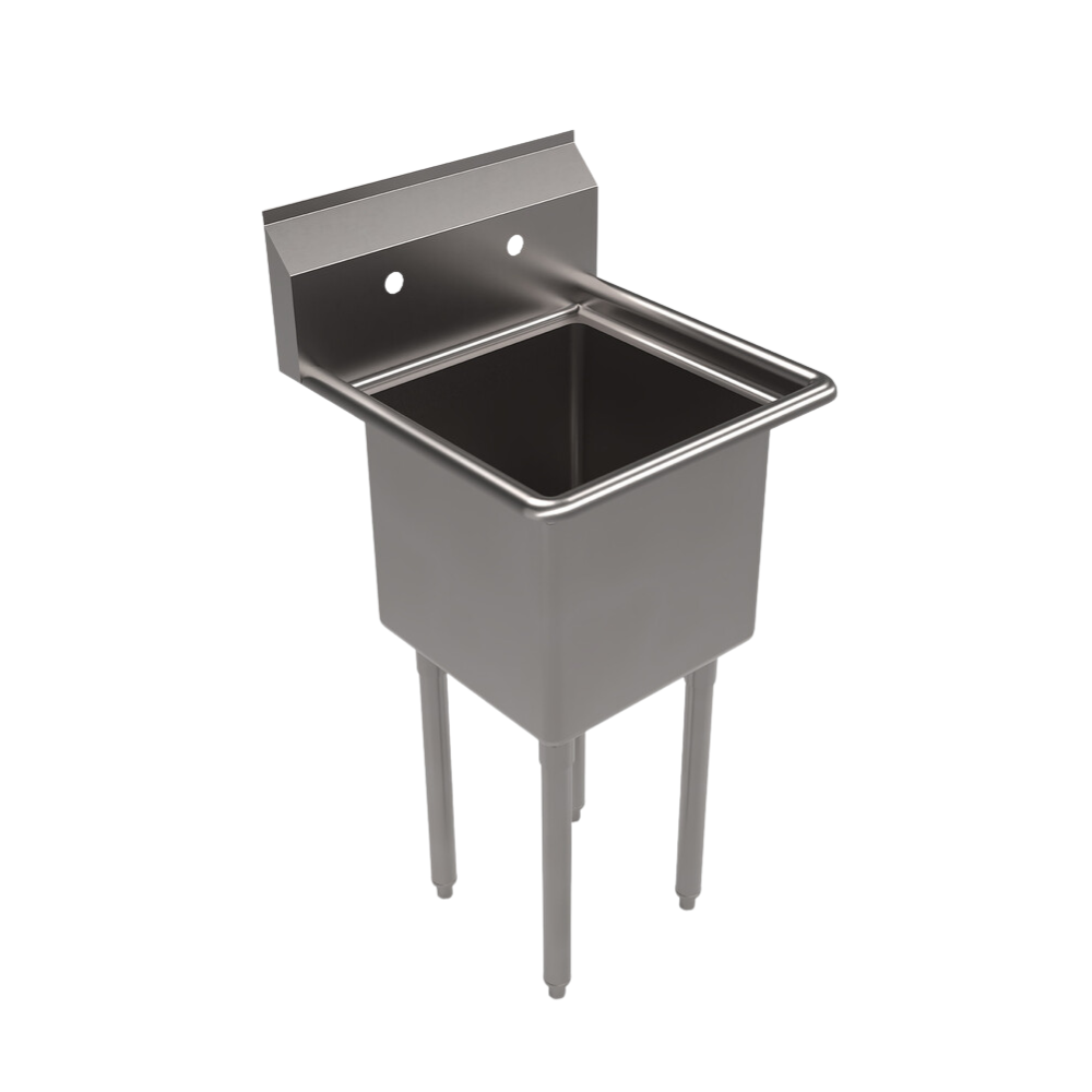 BK Resources 1 Compartment Sink - No Drainboards (Galvanized)