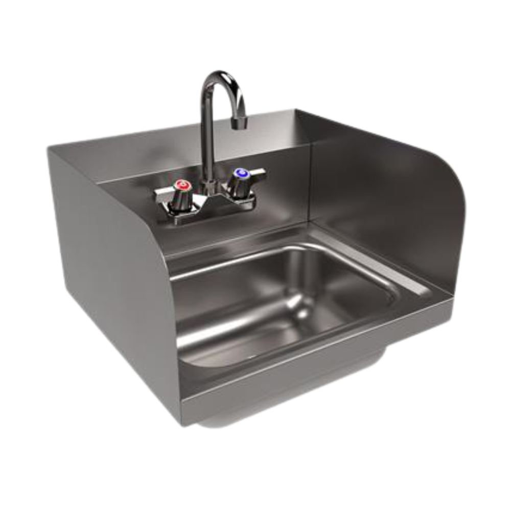 BK Resources Hand Sink With Side Splashes