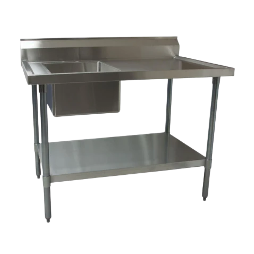 BK Resources Stainless Steel Prep Table With Sink (Galvanized)