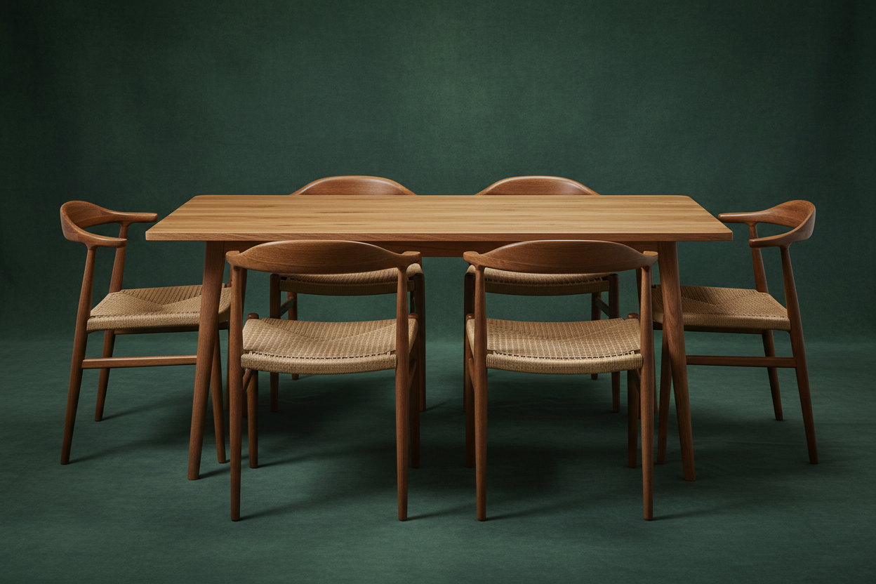 restaurant furniture in dark green background